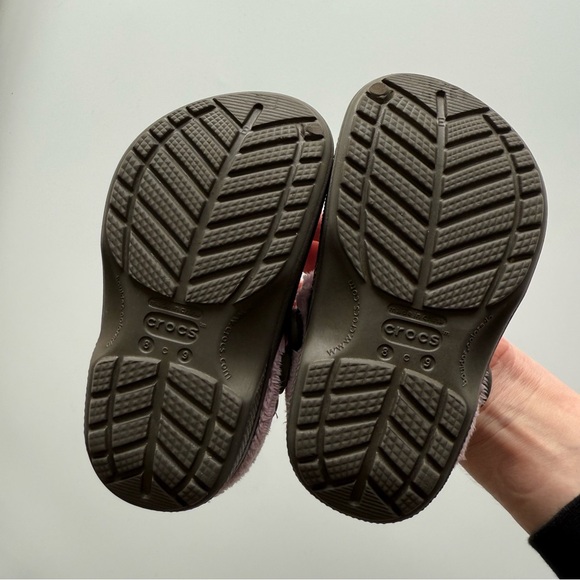 Crocs Kids' Pink and Brown Clogs- Fuzzy Lining - Picture 8 of 8
